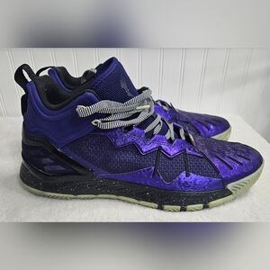 Adidas D Rose Son of Chi 'NigPurple High-Top Sneakers with Black and White Laces